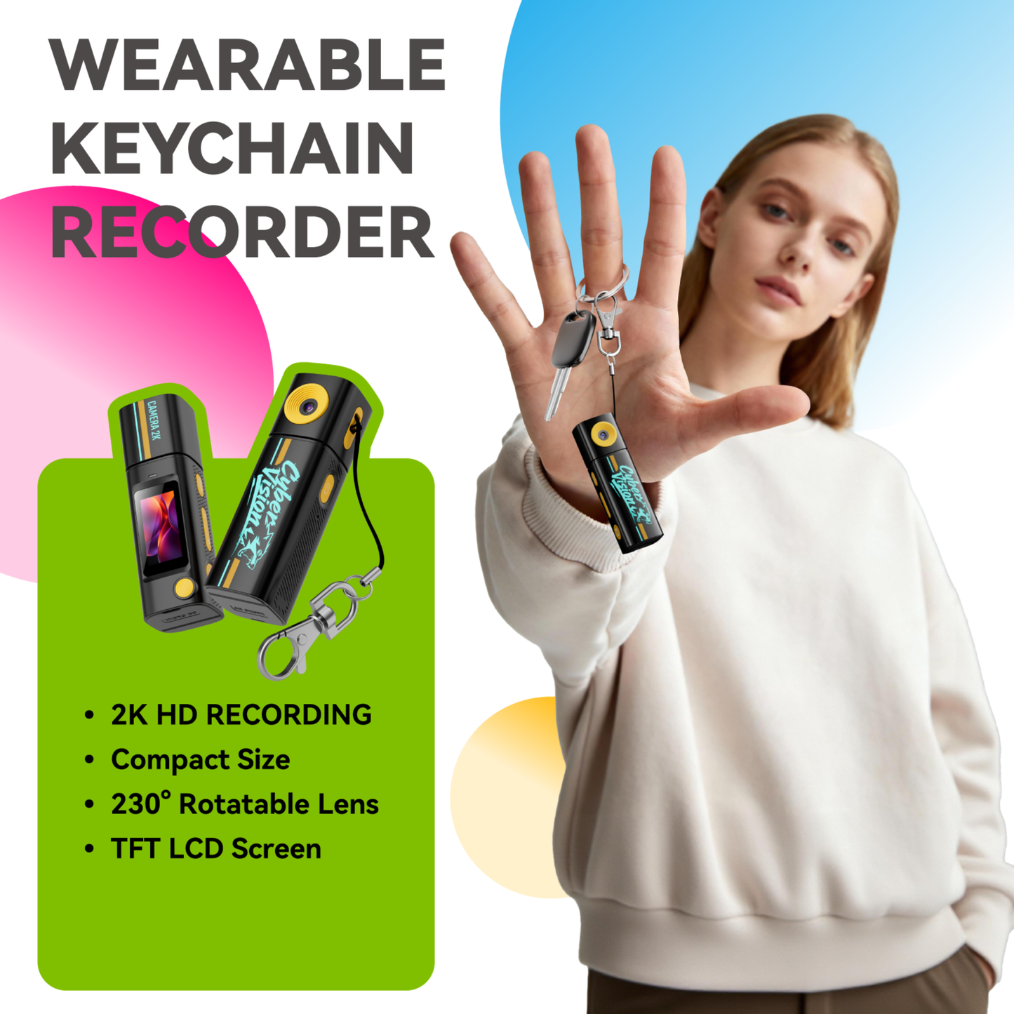 Westora Keychain Mini 2K High Quality Camera